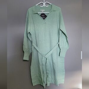 Ava & Viv Plus Size Mint Green Long Sleeve Sweater Dress Size 0X NWT